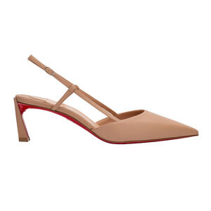 Christian Louboutin Condoroline 55 Blush Nude Leather Slingback Heel Pump 37.5